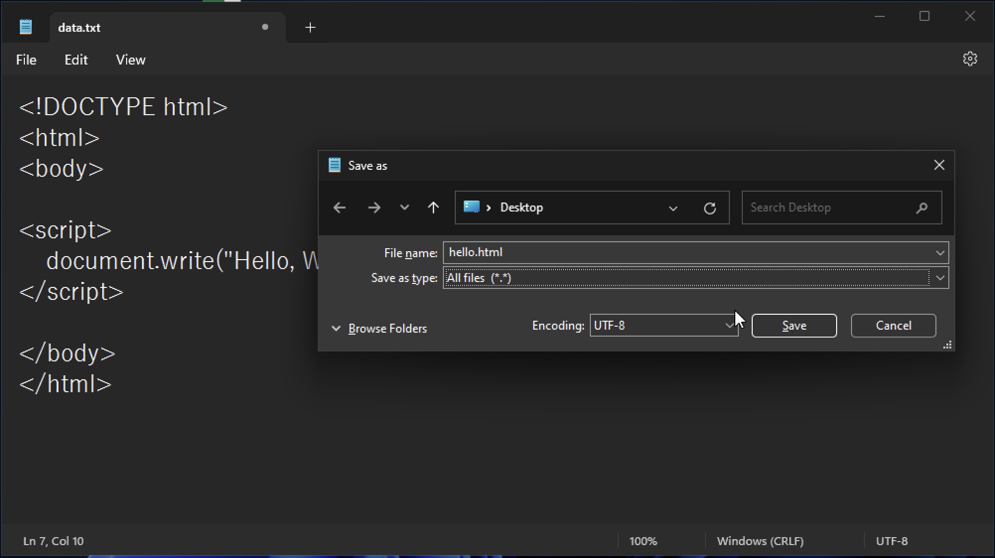 How to Write Code in Windows Notepad Code2care